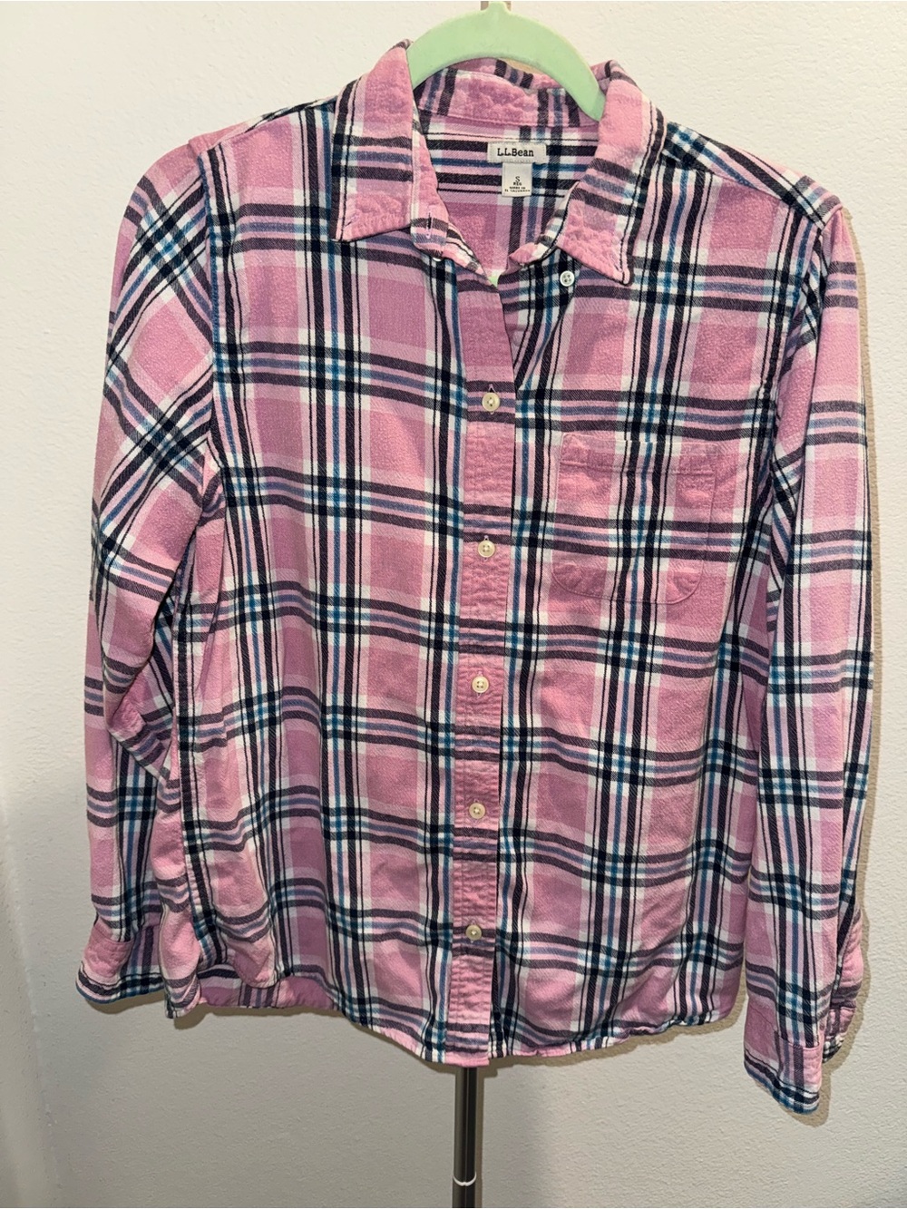 L.L.‎ Bean Pink Plaid Button-Down Shirt 100% Cotton luxury old money comfort